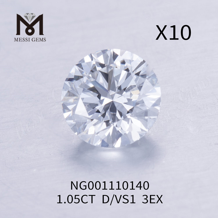 1.05ct D ラウンド VS1 EX カット グレード NGIC 認定ラボ作成ダイヤモンド