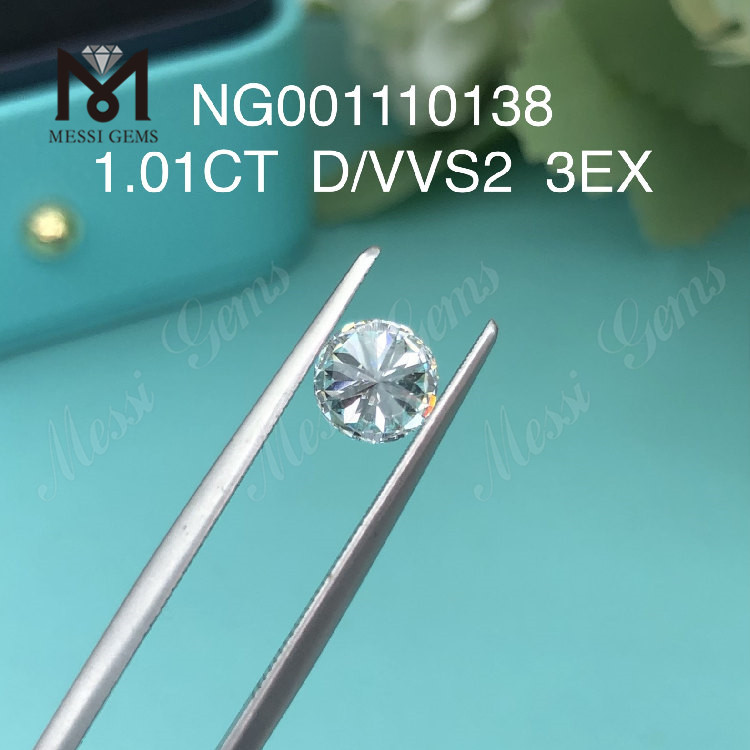 1.01ct VVS2 D RD ラボ グロウン ダイヤモンド EX カット グレード