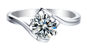 スターリング925銀の女性の毎日の銀のリングのメッシ宝石のシンプルな1-3ctのDef Moissaniteのリング