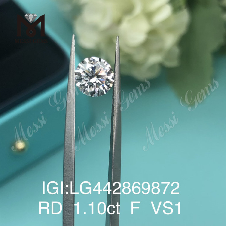 1.01 カラット F VS1 ラウンド IDEAL 安価なラボ作成ダイヤモンド