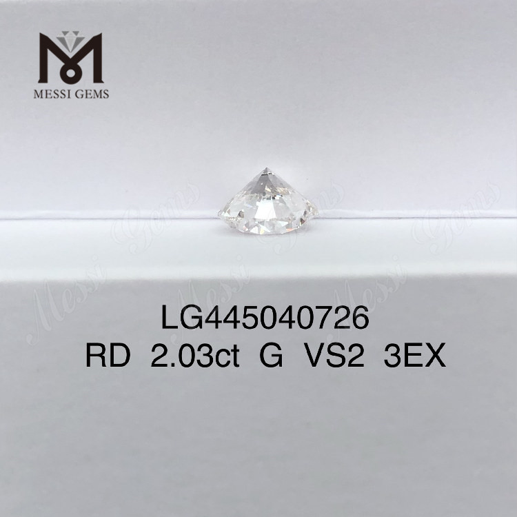 2.03 カラット G VS2 EX カット ラウンド 合成ダイヤモンドs