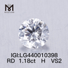 1.18 カラット H VS2 3EX 合成ダイヤモンド ラウンド 