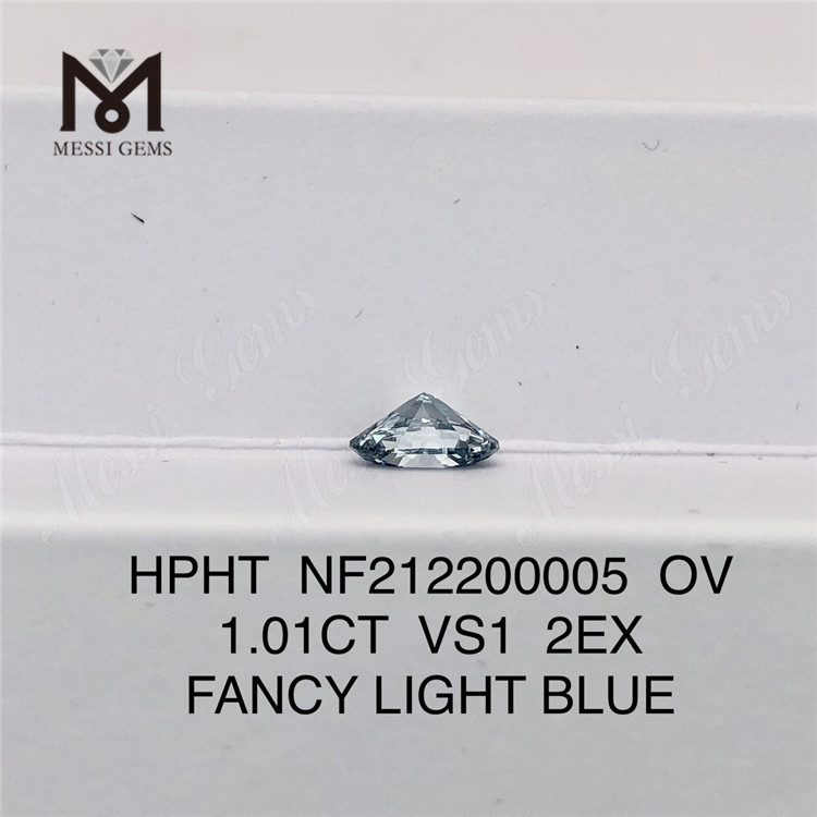 NF212200005 OV 1.01CT VS1 2EX ファンシー ライト ブルー ラボ ダイヤモンド HPHT