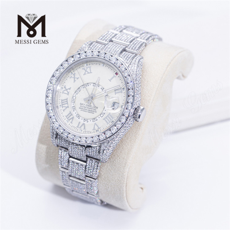 カスタムデザイン男性女性高級ハンドセットアイスアウトトップブランドモアッサナイトダイヤモンド腕時計