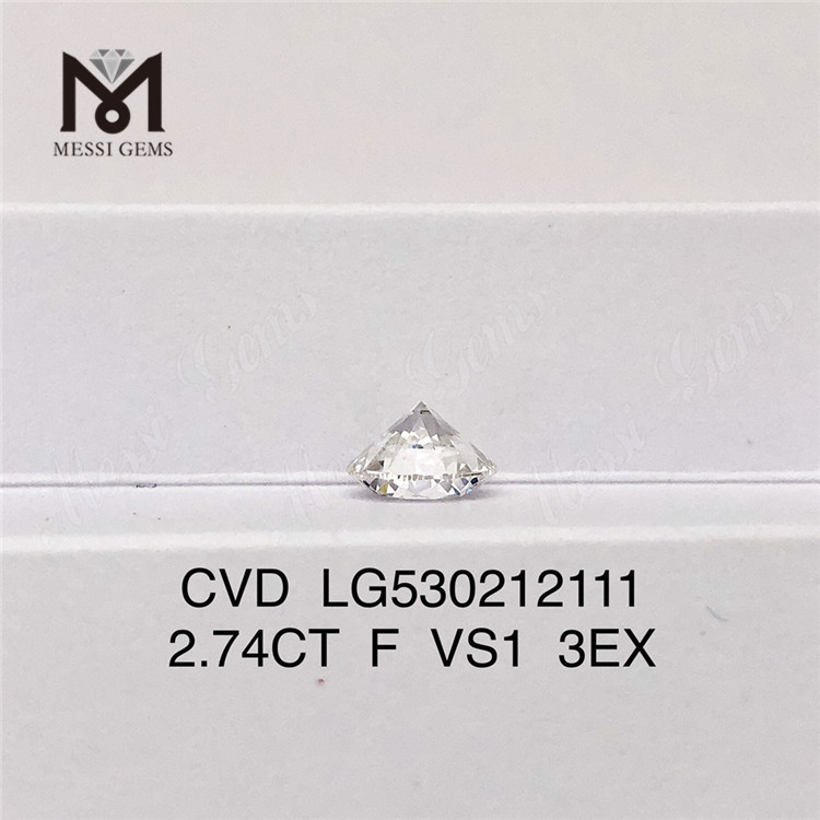2.74CT F VS1 3EX ラウンド形状合成ラボ グロウン ダイヤモンド工場出荷時の価格 
