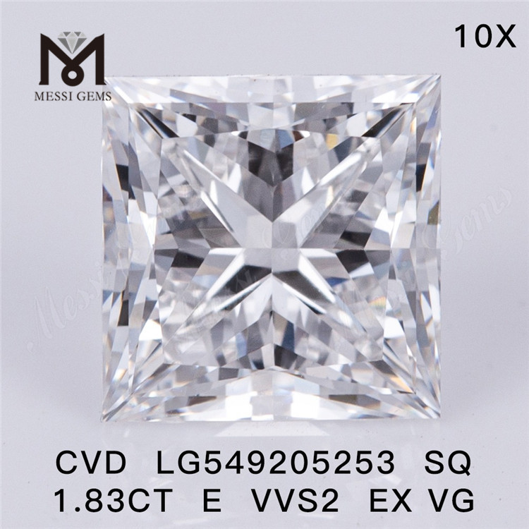 1.83ct SQ カット E VVS2 EX VG 製造ダイヤモンド原価卸価格で販売中