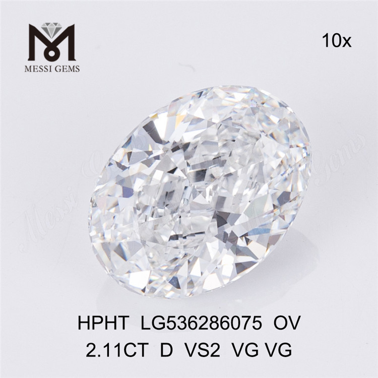 2.11ct D HPHT ラボ ダイヤモンド オーバル HPHT 人工ダイヤモンド卸売価格