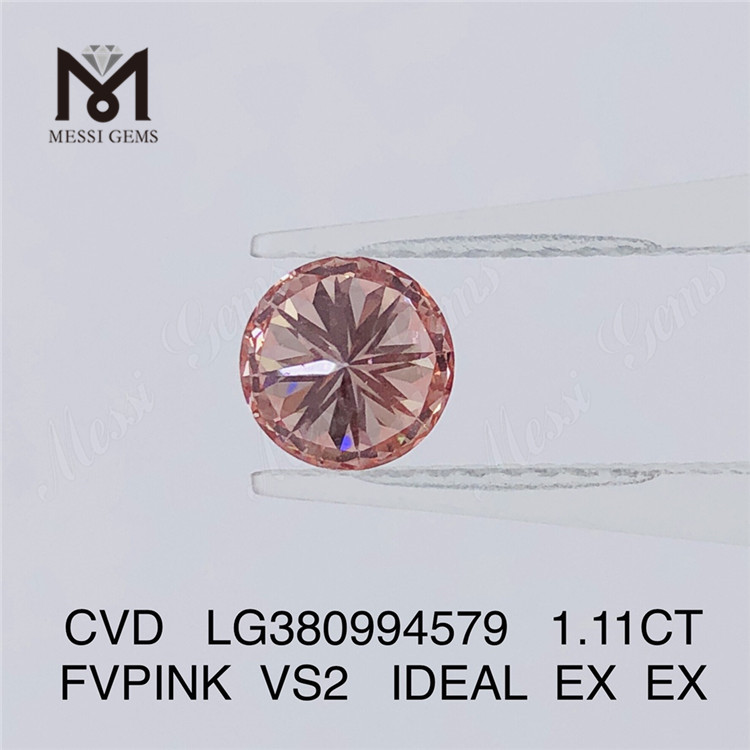 1.11CT FIPINK VS2 CVD ダイヤモンド 合成ダイヤモンド メーカー IGI LG380994579