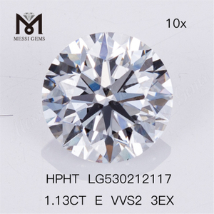1.13ct E VVS2 3EX ラウンド人工ダイヤモンド 3EX 人造ダイヤモンド石