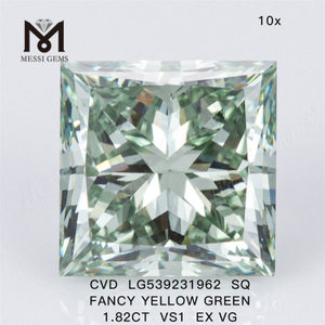 1.82 カラットの最高のルース ラボ ダイヤモンド SQ ファンシー イエロー グリーン ラボ ダイヤモンドのコスト工場価格