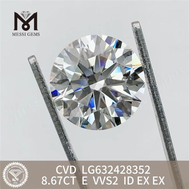 8.67CT E 製未採掘ダイヤモンド VVS2 ID CVD LG632428352丨Messigems 