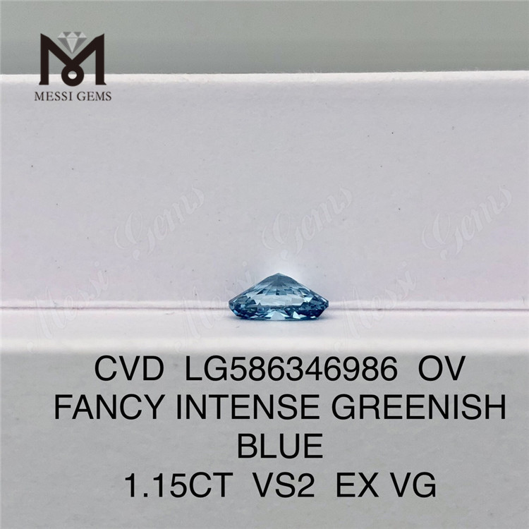 1.15 CT OV ファンシー インテンス グリーン ブルー VS2 EX VG ブルー ラボ ダイヤモンド CVD LG586346986