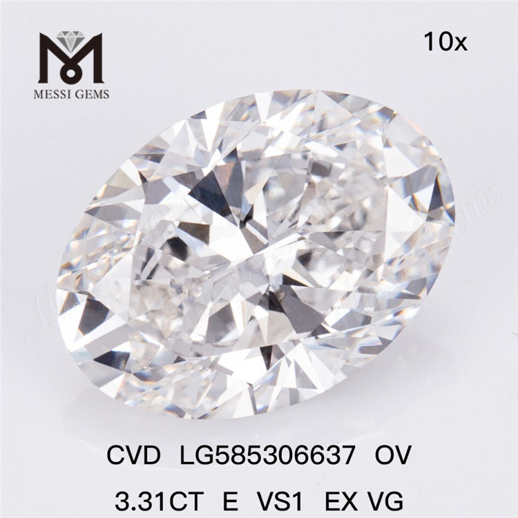 3.31CT E VS1 EX VG OV 最高のダイヤモンド ラボ CVD LG585306637