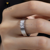 18K ホワイト ゴールド 6.0g 19# ラボ ダイヤモンド結婚指輪 彼のための愛とコミットメントの象徴