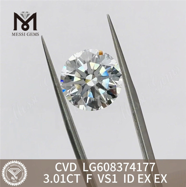 3.01CT F VS1 3ct Cvd ダイヤモンド見事な美しさ販売丨Messigems LG608374177 
