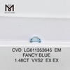 1.48CT VVS2 EM ファンシー ブルー CVD ダイヤモンド オンライン LG611353645丨Messigems 