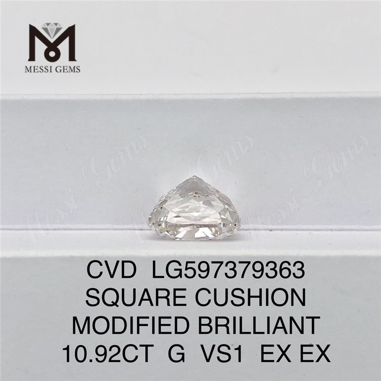 10.92CT G VS1 EX EX スクエア クッション ラボラトリー ダイヤモンド CVD LG597379363 丨Messigems