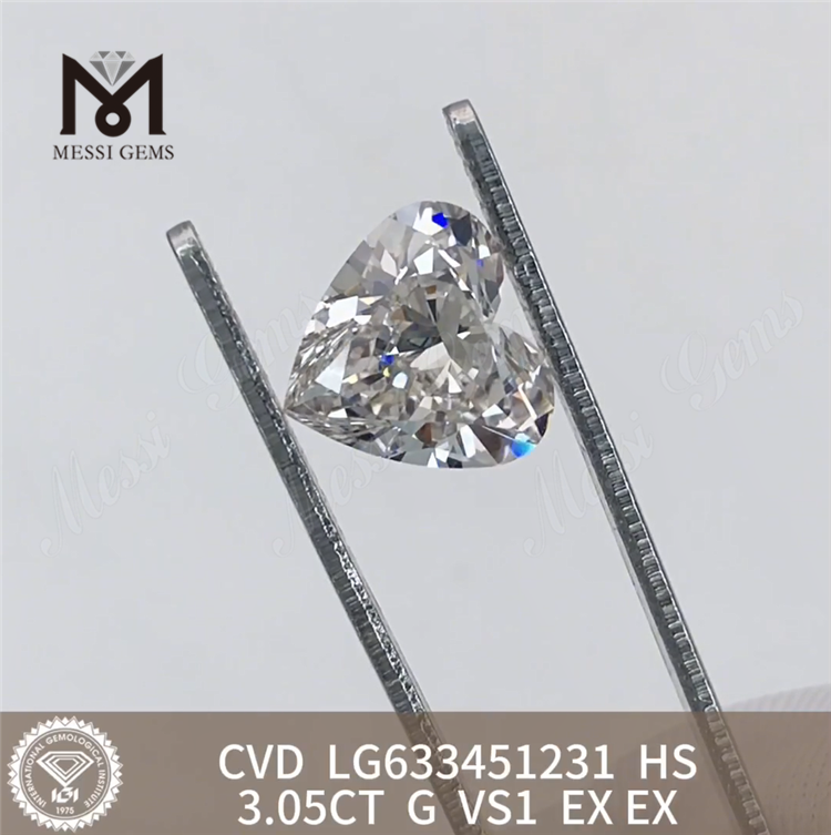 3.05CT G VS1 HS CVD ラボ製ダイヤモンド卸売 LG633451231丨Messigems 