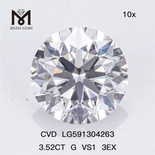 3.52CT G VS1 3EX CVD ダイヤモンド: 大量注文の信頼できるソース LG591304263丨Messigems