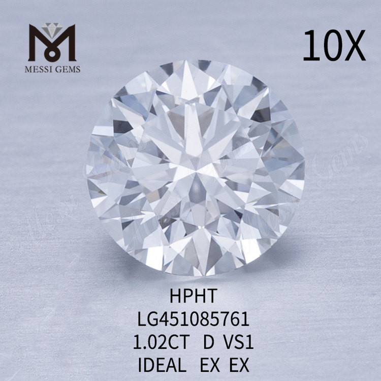 HPHTラボ成長ダイヤモンド1.02ctDVS1RDIDEALカットグレード
