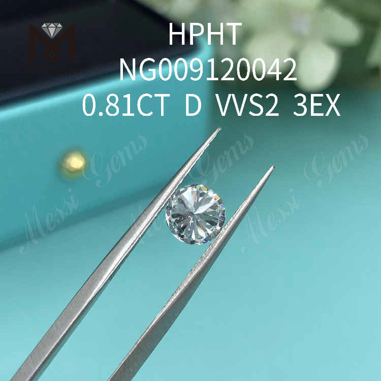 0.81CT D ホワイト ラウンド VVS2 3EX 合成ダイヤモンド