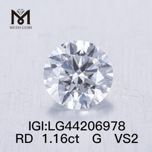1.16 カラット G VS2 ラウンド IDEAL 2EX 合成ダイヤモンドs 1 カラット