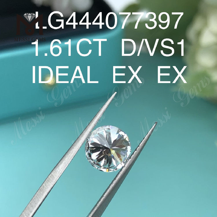 1.61 カラット D VS1 IDEAL ラウンド ラボ ダイヤモンド