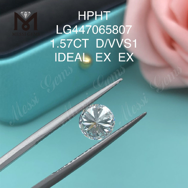 1.57 カラット D VVS1 ラウンド IDEAL カット 合成ダイヤモンドs HPHT