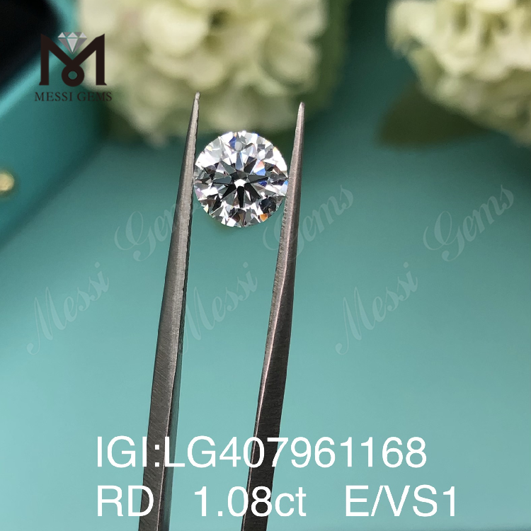 1.08CT E/VS1 ラウンド IGI 合成ダイヤモンド 1ct ラボ ダイヤモンド セール中