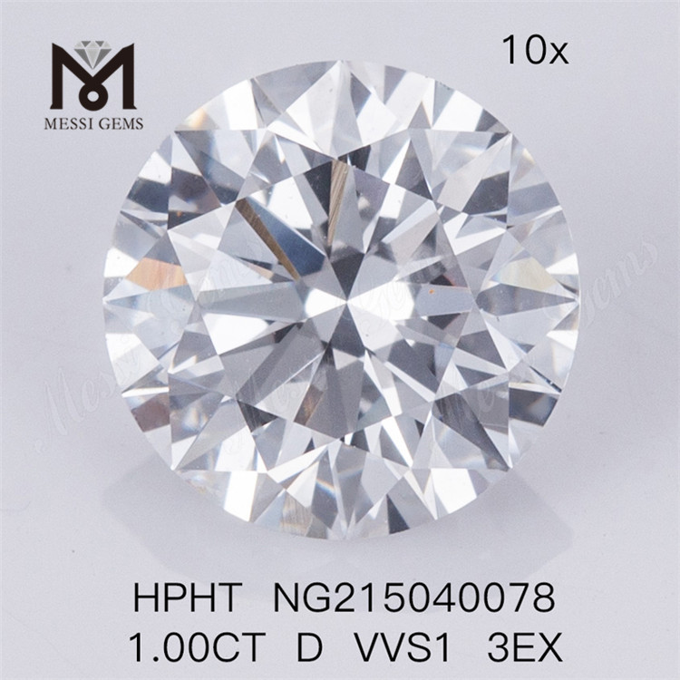 HPHT 1.00CT D VVS1 ラウンド 3EX ブリリアント ラボ ダイヤモンド
