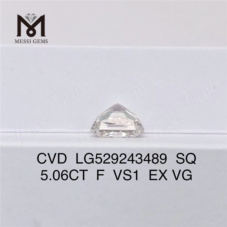 5.06CT F VS1 EX VG CVD SQ 合成ダイヤモンドs 5 カラット 高品質 
