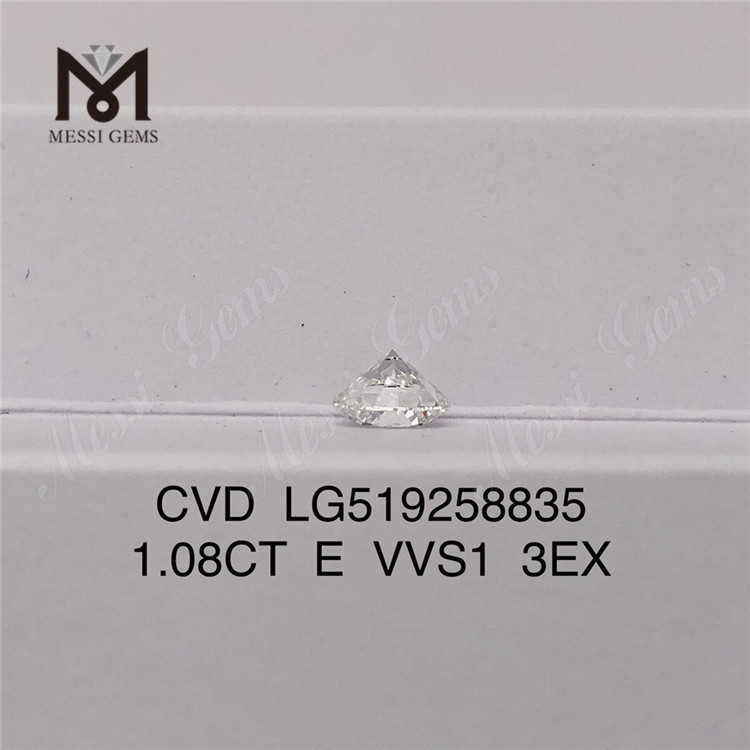 1.08CT E VVS1 格安人工ダイヤモンド 3EX ルース合成ダイヤモンド CVD