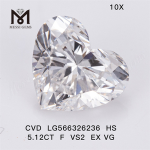 5.12CT F VS2 EX VG HS ラボ ダイヤモンド CVD LG566326236 