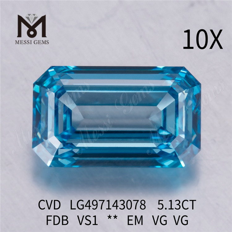 5.13CT ファンシー ディープ ブルー VS1 EM VG VG ラボ ダイヤモンド CVD LG497143078