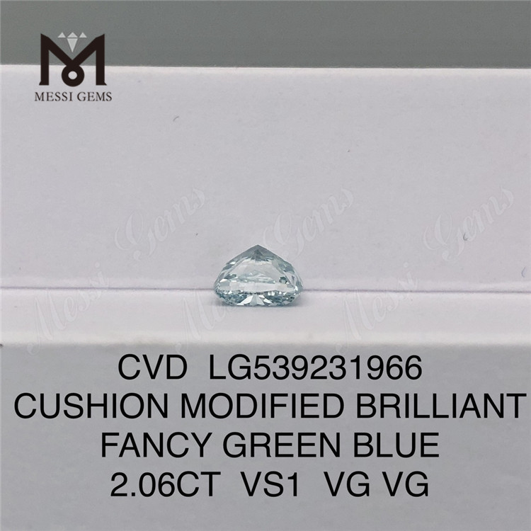 2.06ct クッション Cvd ダイヤモンド卸売ファンシー グリーン ブルー 合成ダイヤモンド サプライヤー