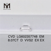 8.07CT D VVS2 EX EX 8 カラット EM CCVD 合成ダイヤモンドs CVD LG602357748