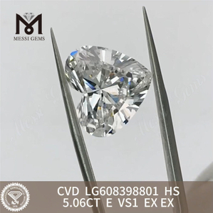 5.06CT E VS1 HS 最高に作られたダイヤモンド iGI 認定持続可能な高級品丨Messigems CVD LG608398801 
