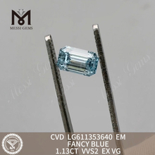 1.13CT VVS2 CVD ファンシー ブルー EM ラボ ダイヤモンド ソリティア IGI ダイヤモンドの輝き丨Messigems LG611353640 