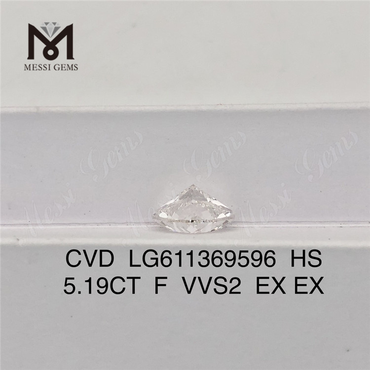 5.19CT F HS VVS2 CVD 合成ダイヤモンド の最安値 LG611369596丨Messigems