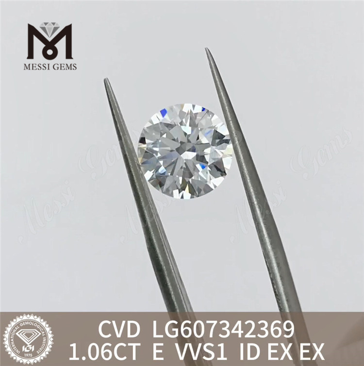 1.06CT E VVS1 1 カラット 合成ダイヤモンド コスト CVD 費用対効果の高い贅沢丨Messigems LG607342369