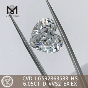 6.05CT D VVS2 EX EX CVD ダイヤモンド HS バルク再販のパートナー CVD LG592363533丨Messigems