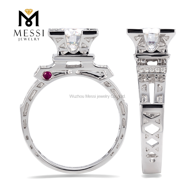 エッフェル塔デザインモアッサナイトリング14k18kファッション結婚指輪