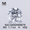 1.17 カラット H VS2 理想的なラウンド ブリリアント 1 カラットのラボ グロウン ダイヤモンド