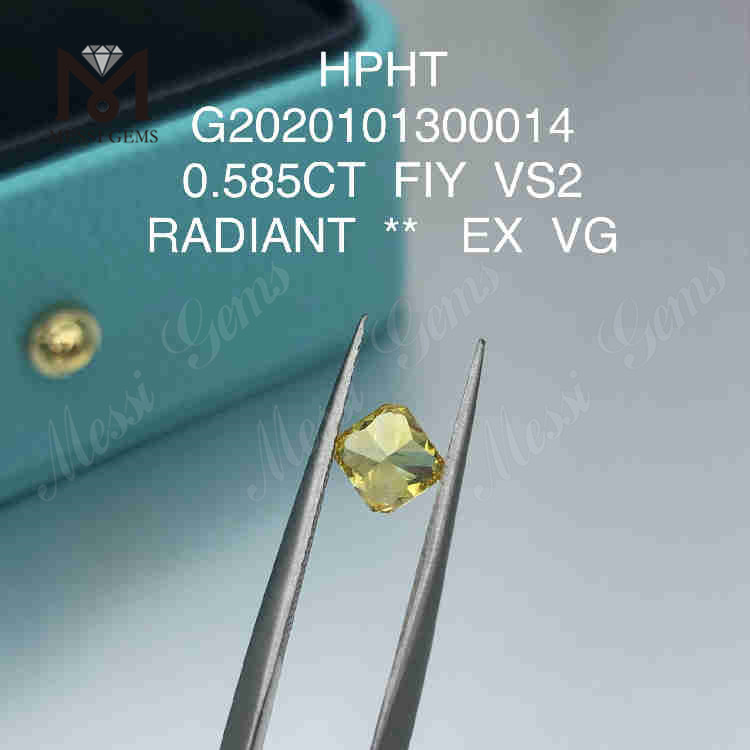 0.585ct FIY VS2 EX VG ラボ作成の輝くダイヤモンド