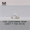 3.23CT F VS2 EX VG CVD ペア 合成ダイヤモンド 高品質