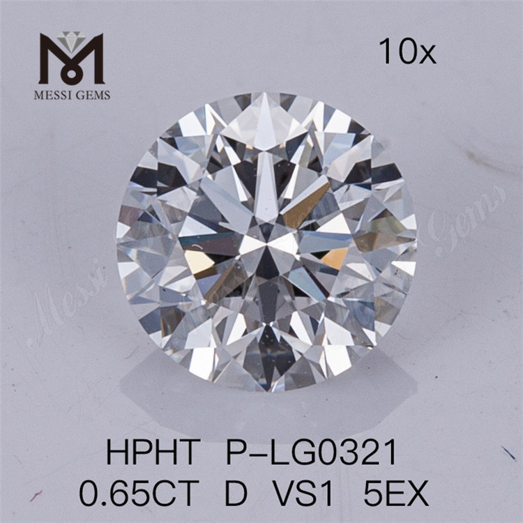 0.65CT HPHT ラボ ダイヤモンド D VS1 5EX ラボ グロウン ダイヤモンド