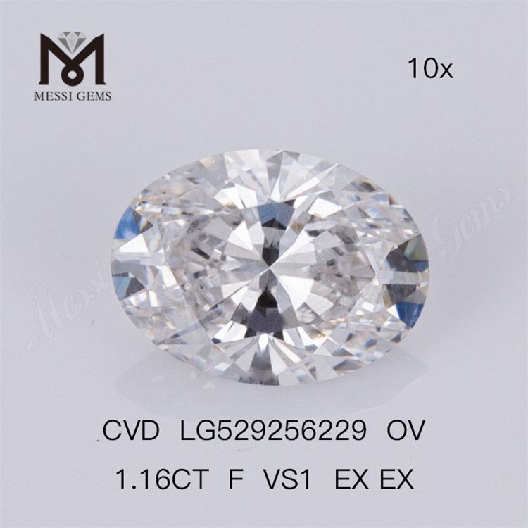 1.16ct 最高のルース ラボ ダイヤモンド F VS1 オーバル ラボ グロウン ダイヤモンド CVD