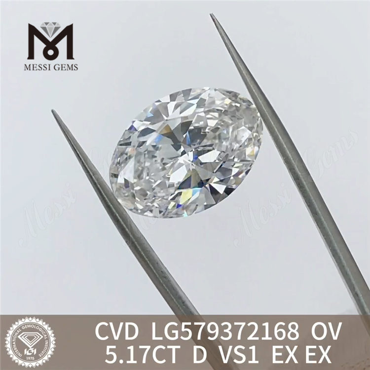 5.17CT OV D VS1 EX EX 格安合成ダイヤモンド CVD LG579372168