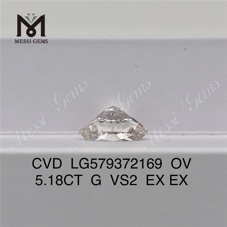 5.18CT OV シェイプ G VS2 EX EX ラボ オーバル ダイヤモンド CVD LG579372169