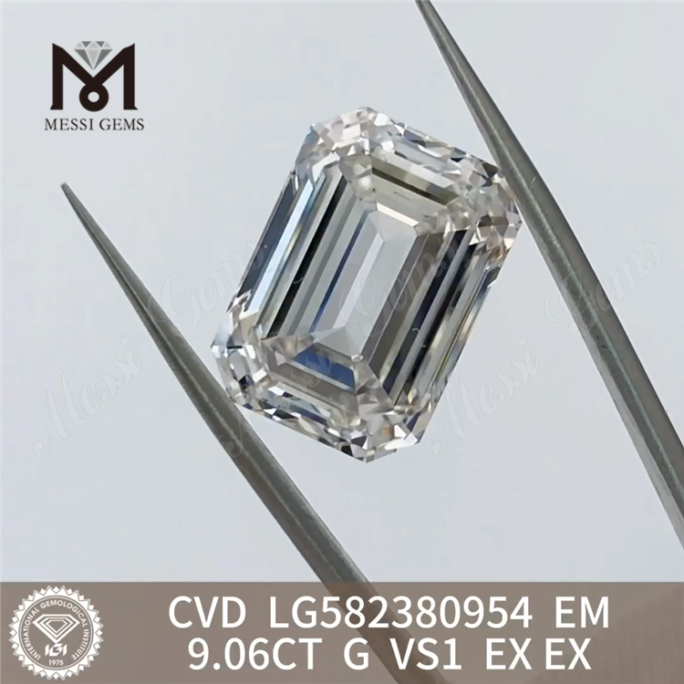 9.06CT G VS1 EM カット EX EX エメラルド ラボ クリエイト ダイヤモンド CVD LG582380954